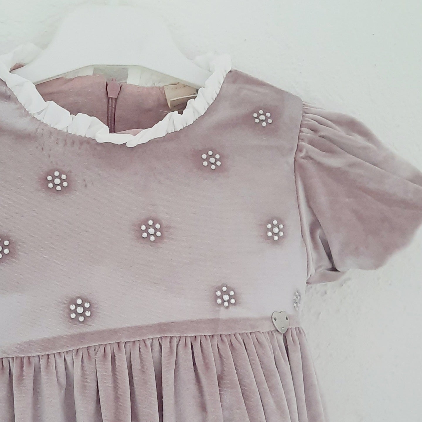 Silvia Dusky Pink Velvet Dress & Fur Bolero