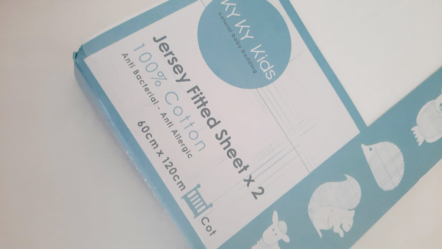 Cot Jersey Fitted Sheet 2 Pack - 60 x 120 cm