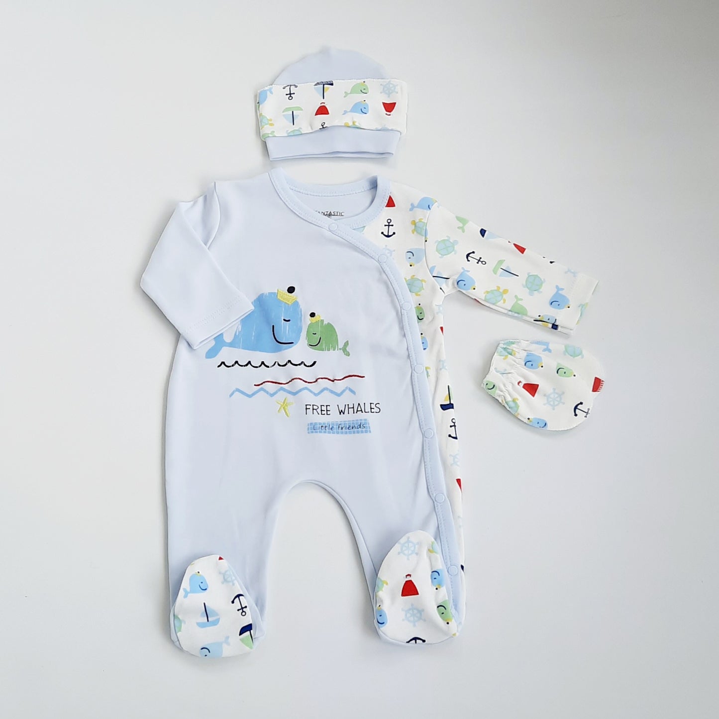 Blue Whale Babygro Set
