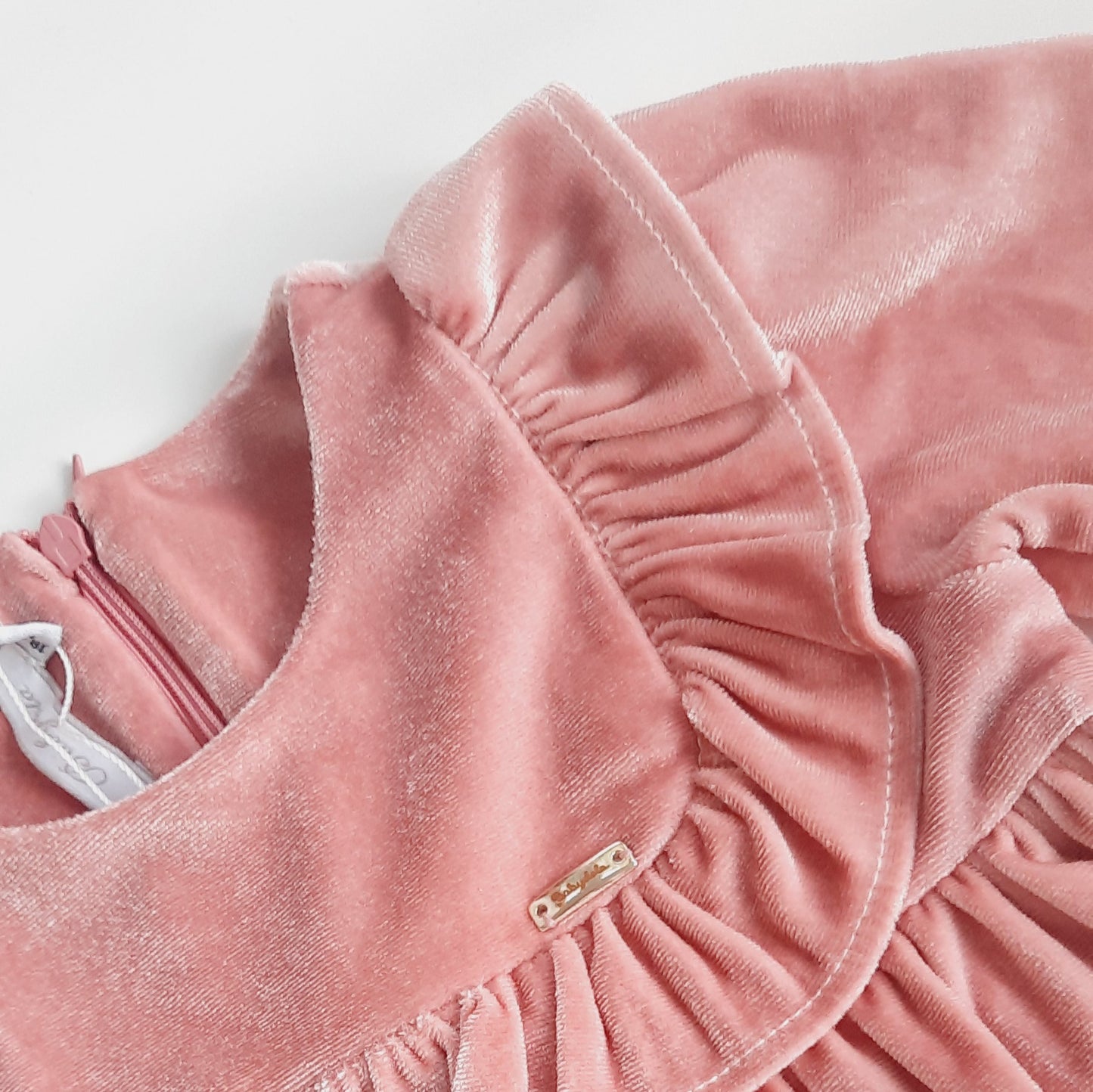 Sanna Baby Girls Dusky Pink Velvet Dress