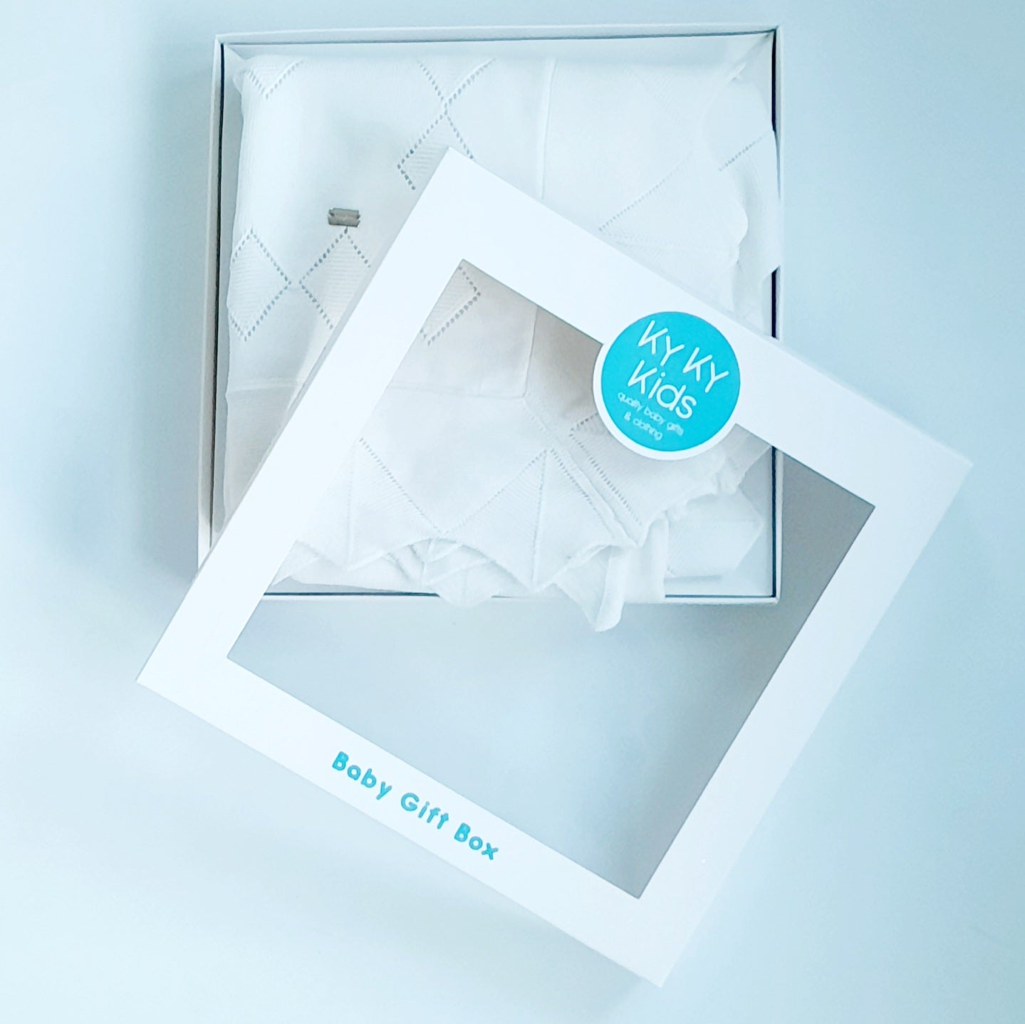 Baby Christening Off White Blanket