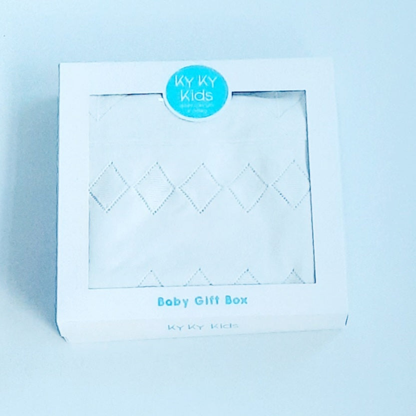 Baby Christening Off White Blanket