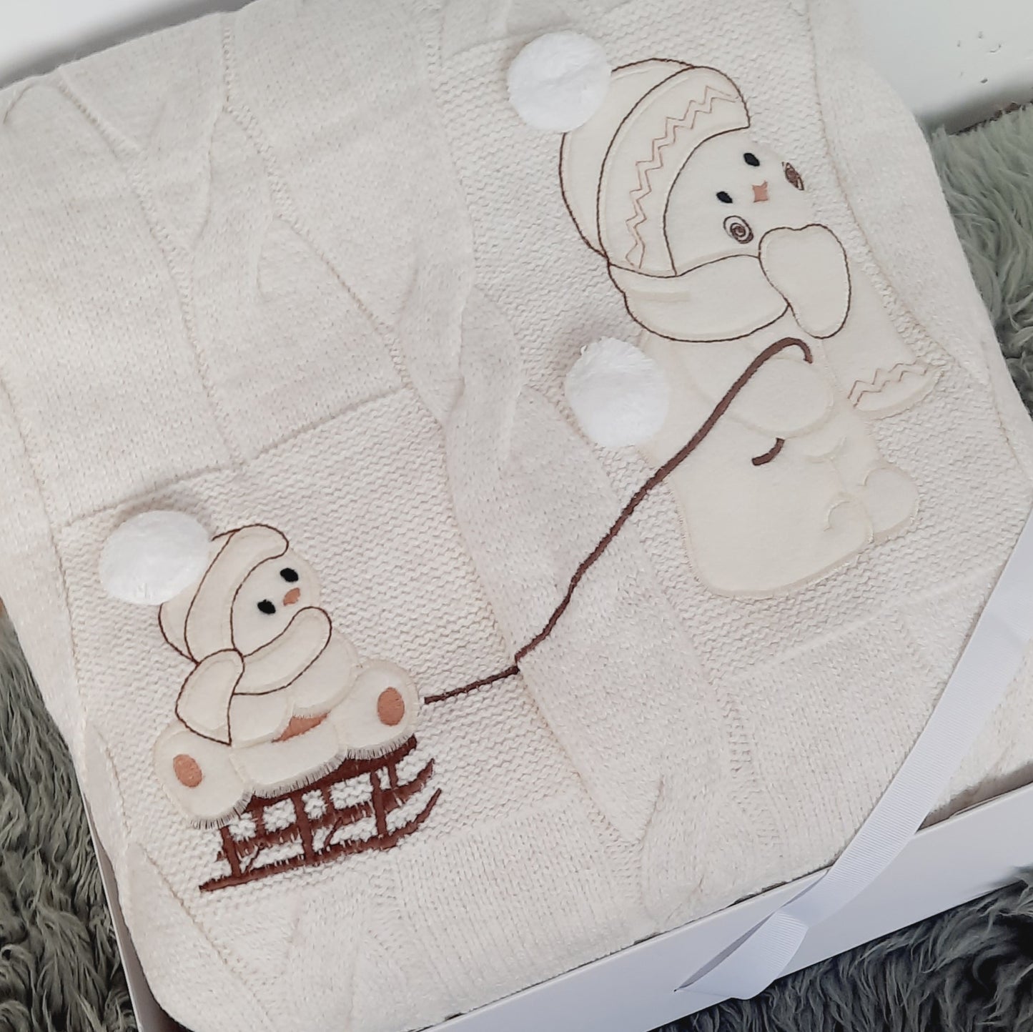 Luxury Gender Neutral Baby Blanket & Beanie Gift Box