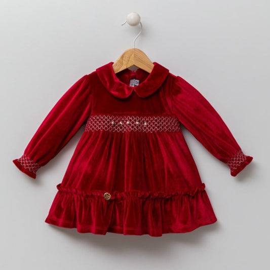 Aimee Baby Girls Red Velvet Dress