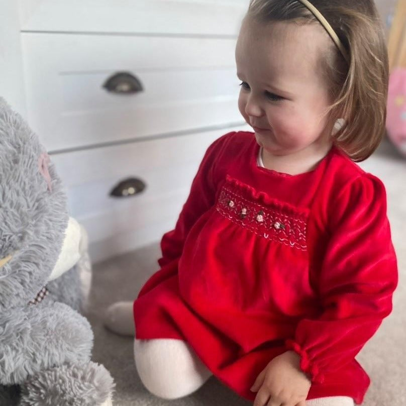 Leanne Baby Girl's Red Velvet Dress