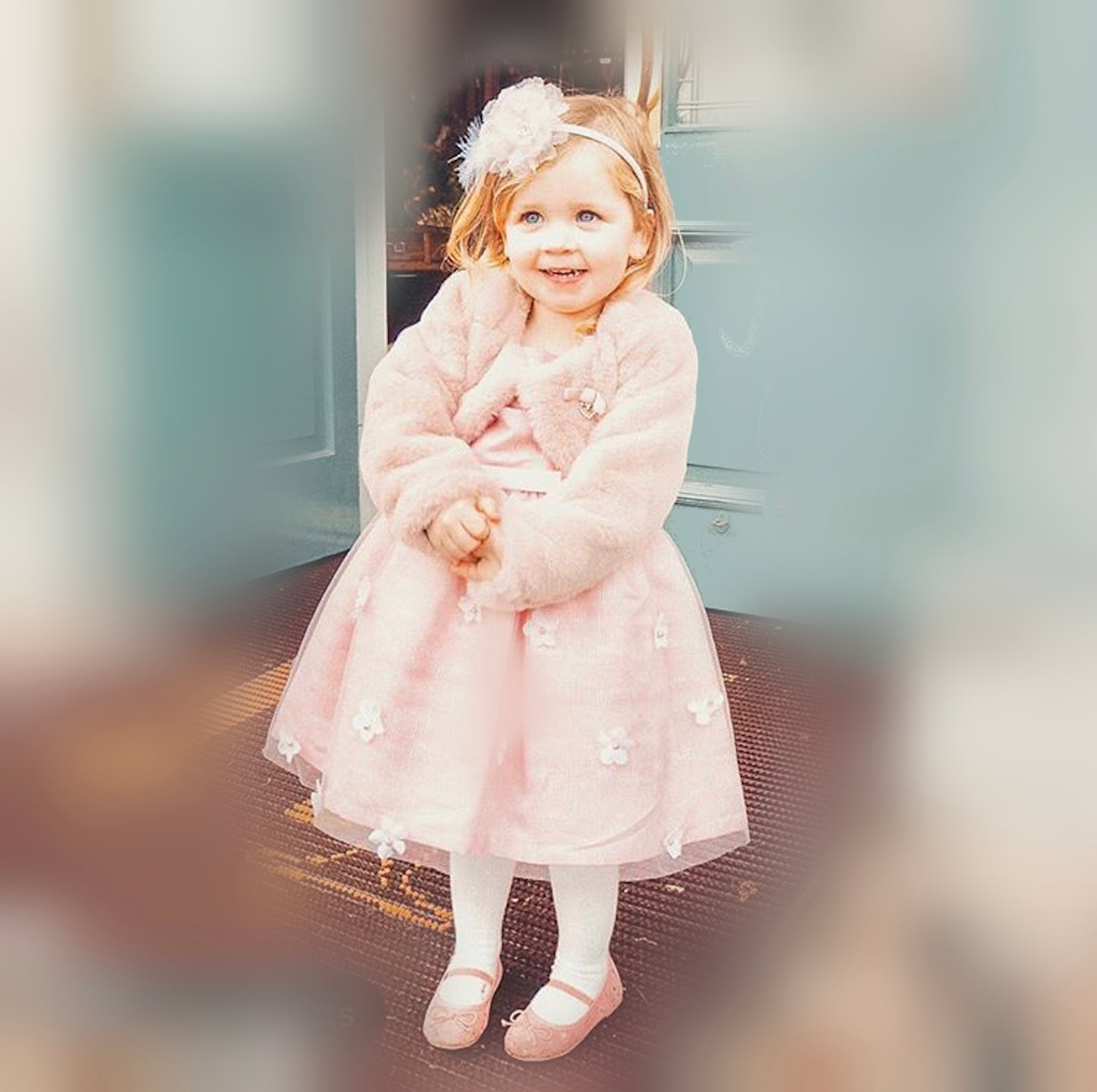 Girls Pink Fur Bolero