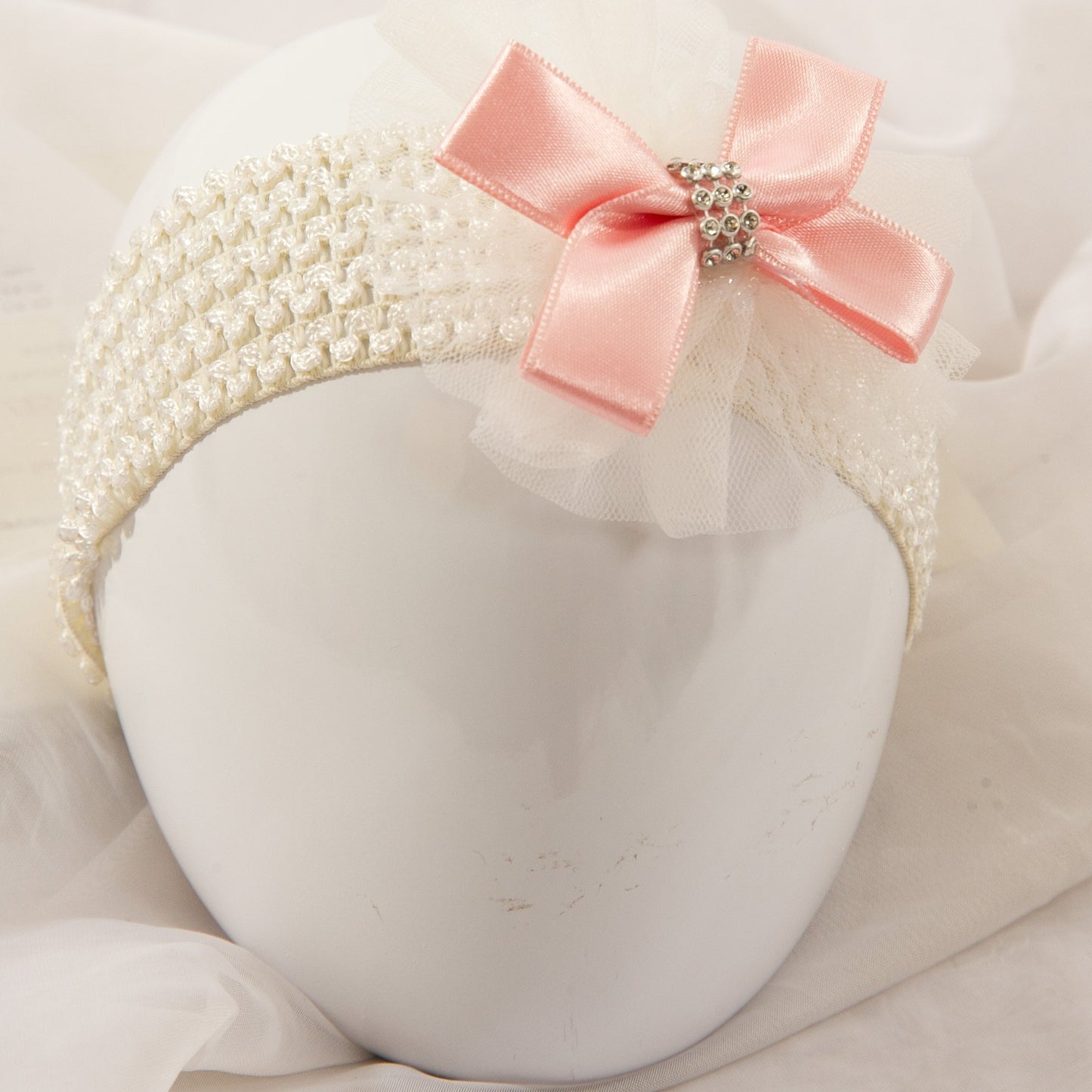 Single Tutu Hair band - Pink Bow Diamante