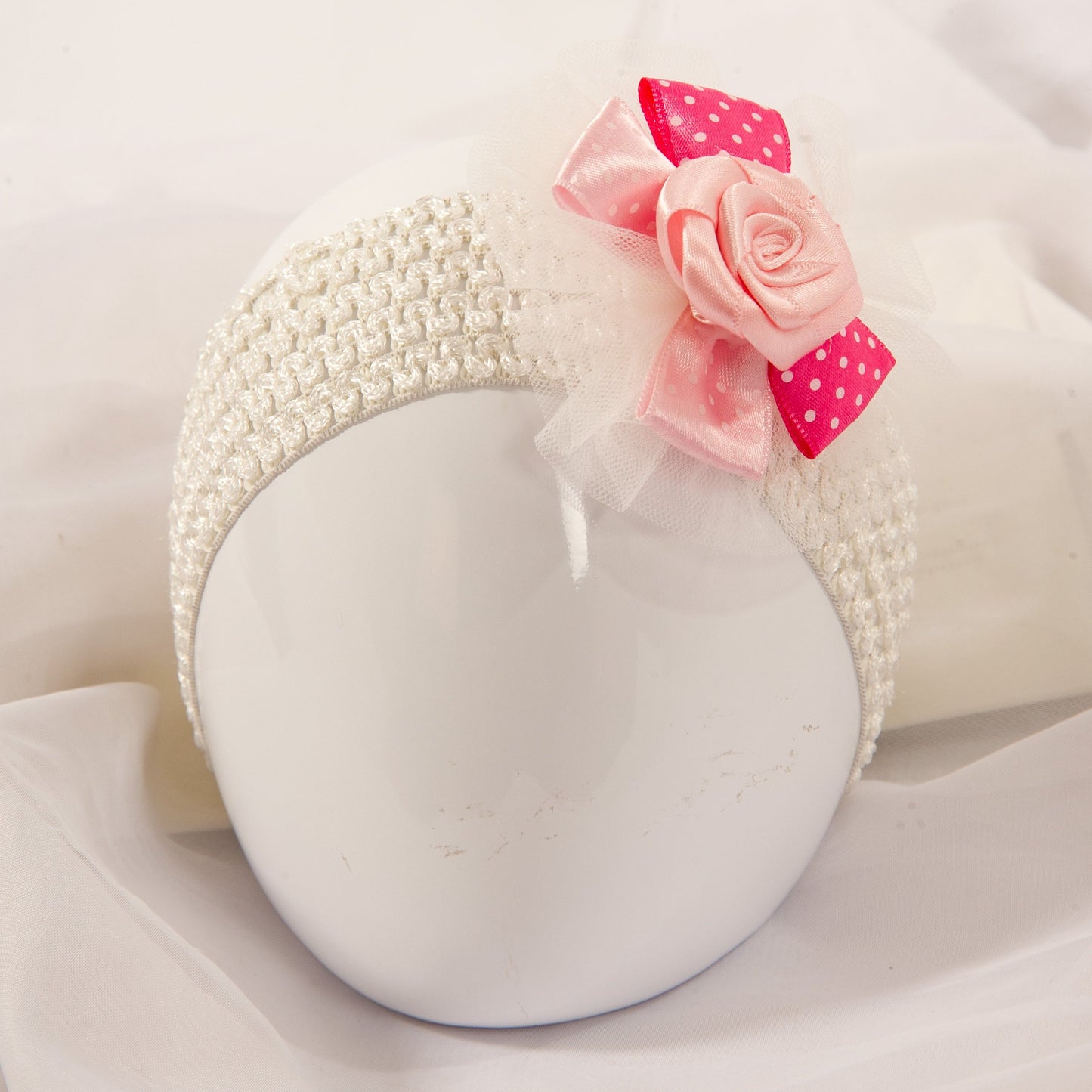 Single Tutu Hair band - Pink Polka