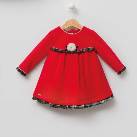 Lilly Baby Girls Red Velvet Dress