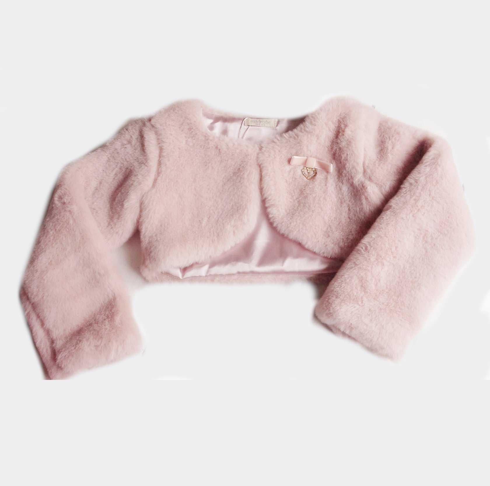 Girls Pink Fur Bolero Ky Ky Kids