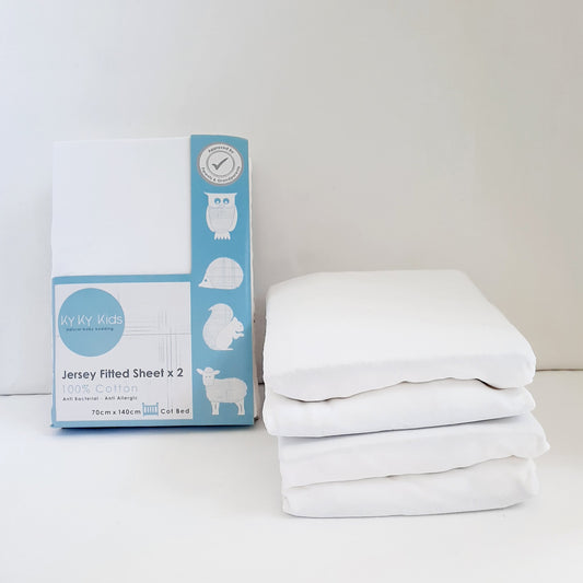 Cot Jersey Fitted Sheet 2 Pack - 60 x 120 cm