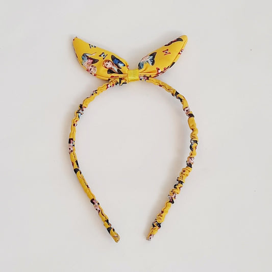 Girls Hairband Yellow Butterfly Bow
