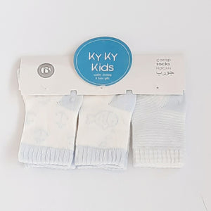 Baby Boy Fishy Baby Blue Socks 3 Pack