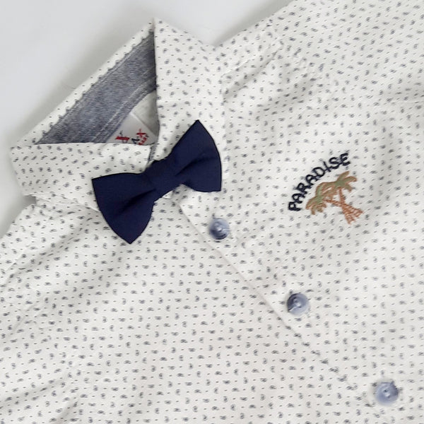 Thomas Boys Shirt Shorts & Bow Tie Set