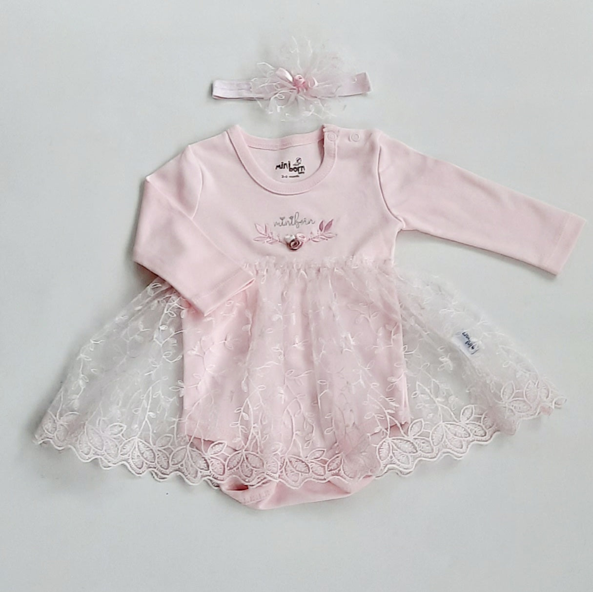 Gina Baby Girls Pink Lace Dress