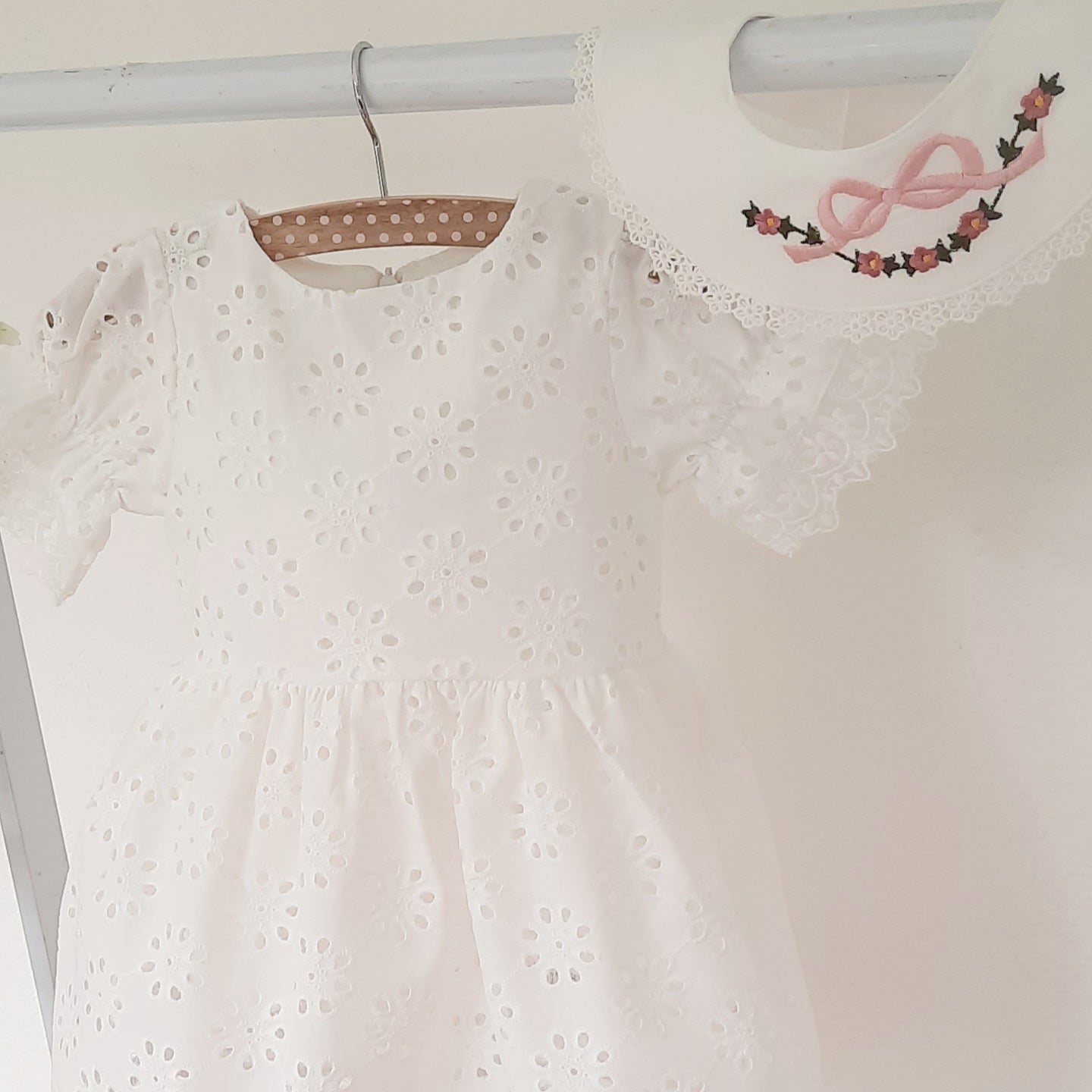 Ava Baby Girls White Cotton Dress