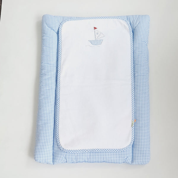 Baby Blue Boats Cotton Changing Mat