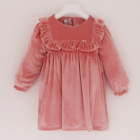 Sanna Baby Girls Dusky Pink Velvet Dress