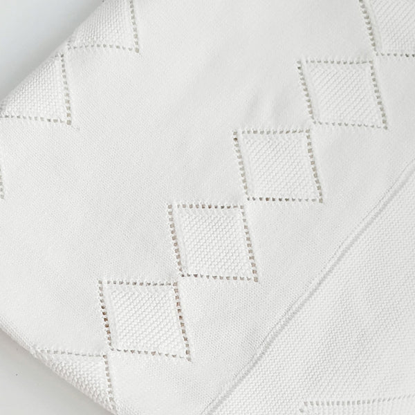 Baby Christening Off White Blanket