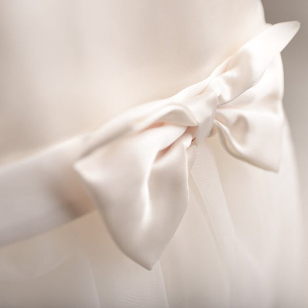 Avery Ivory Satin Flowergirls Dress