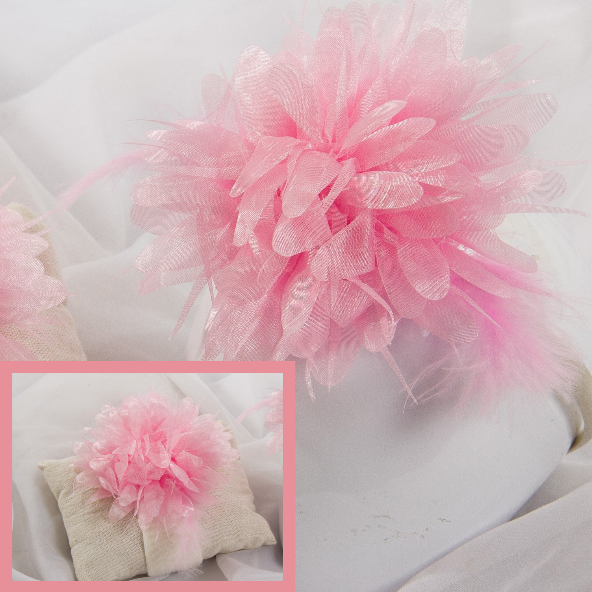 Pink feather Hairband Gift Set - 2 pack