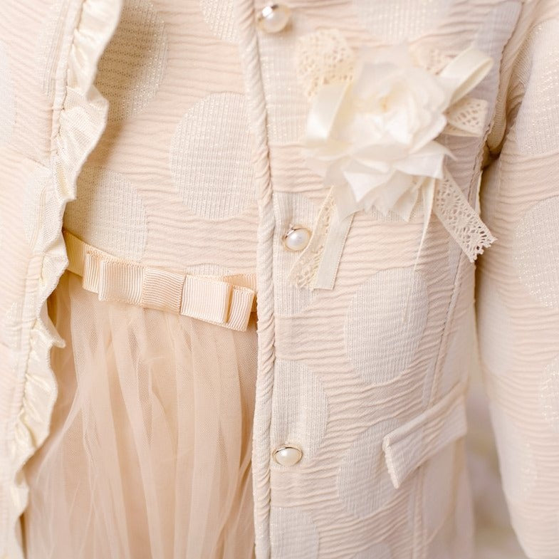 ky ky kids cream circle coat closeup